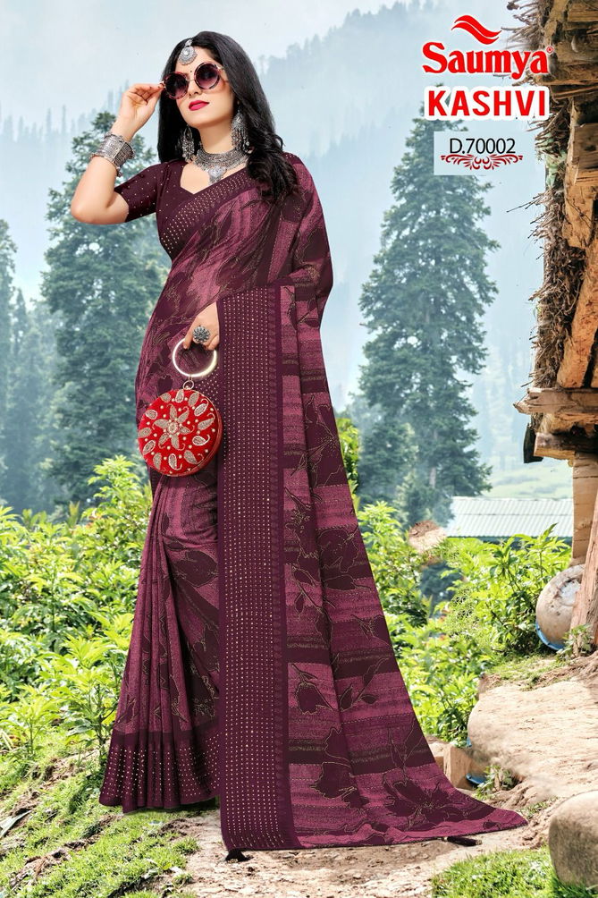 Saumya By Kashvi Printed Daily Wear Sarees Wholesale Market in Surat